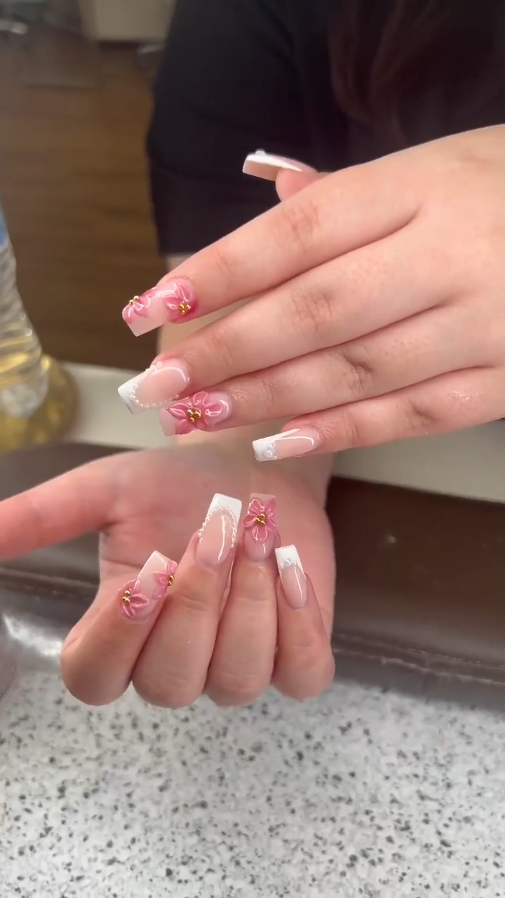 Artistic nail design with bold colors