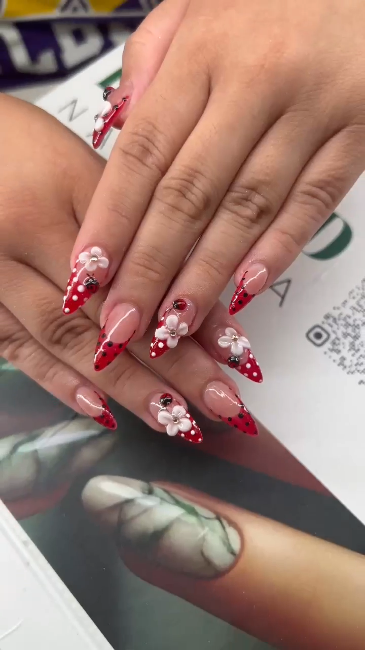 Intricate floral nail design