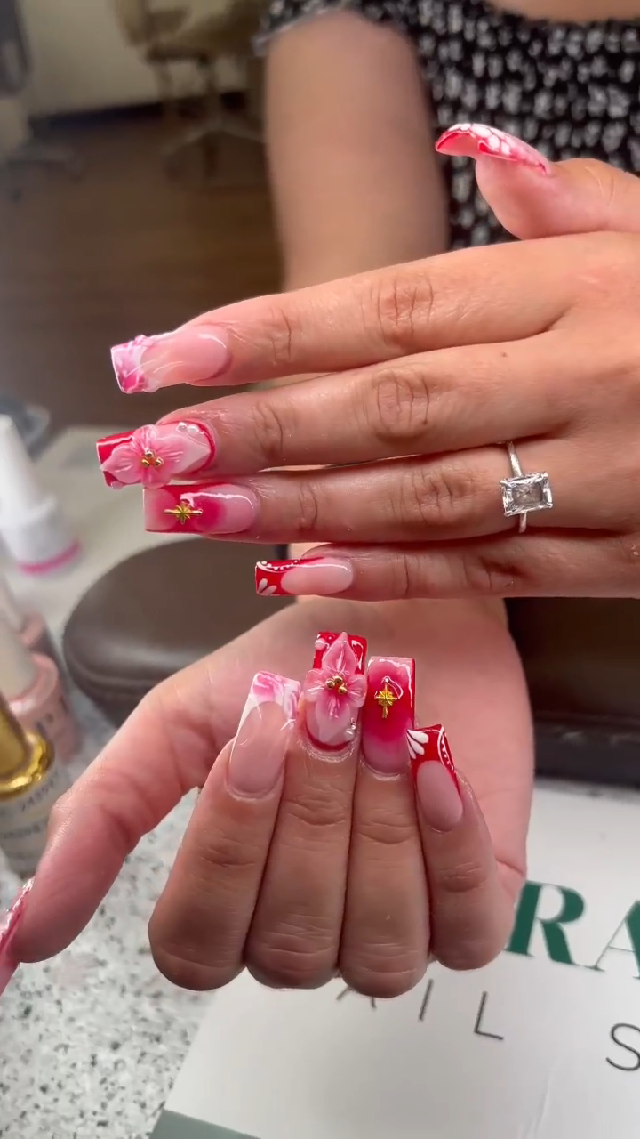 Creative nail design with bold colors